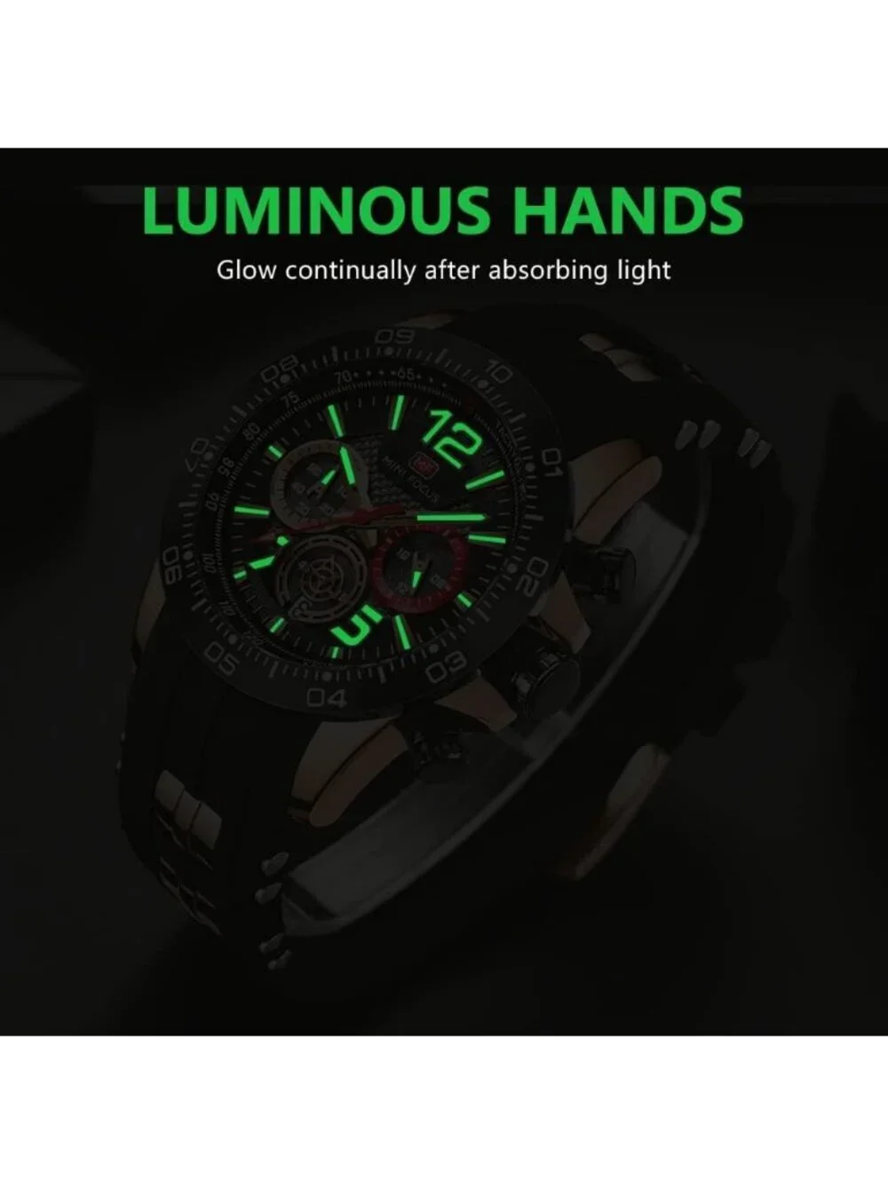 Men's Black Rose Gold Analog Quartz Waterproof Chronograph Stylish Casual Watch